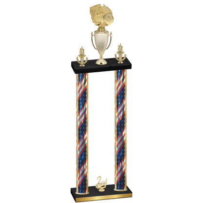 Double Flag USA Second Place Basketball Trophy