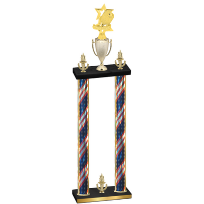 Double Flag USA Victory Pickleball Trophy