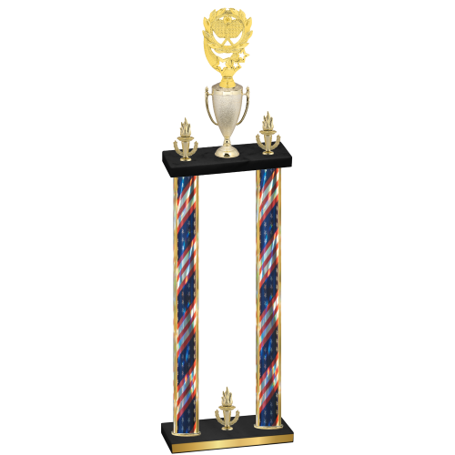 Double Flag USA Victory Pickleball Trophy