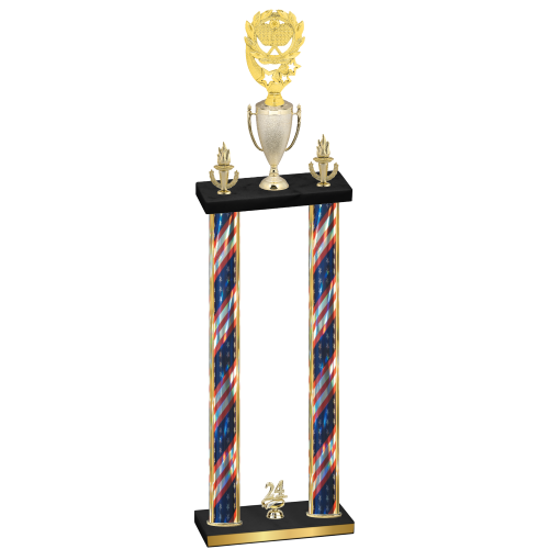 Double Flag USA Year Pickleball Trophy