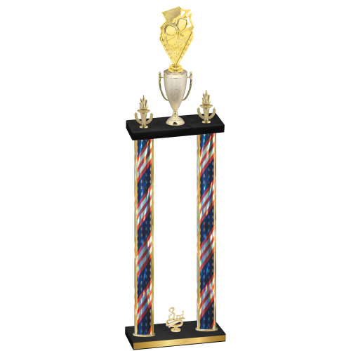 Double Flag USA Third Place Pickleball Trophy