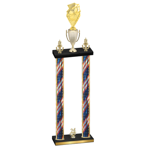 Double Flag USA Year Pickleball Trophy