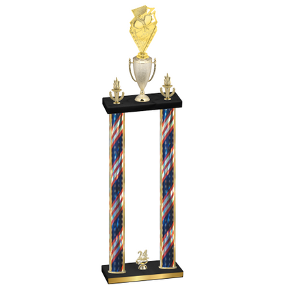 Double Flag USA Year Pickleball Trophy