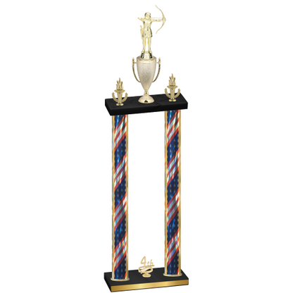 Double Flag USA Fourth Place Archery Trophy