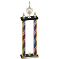 Double Flag USA First Place Chess Trophy