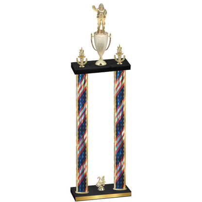 Double Flag USA Year Holiday Trophy