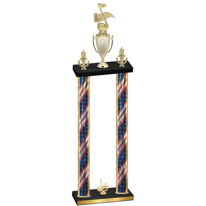 Double Flag USA First Place Music Trophy
