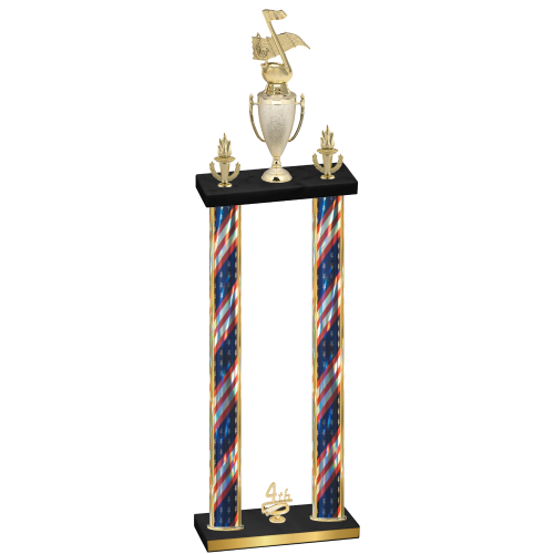 Double Flag USA Fourth Place Music Trophy