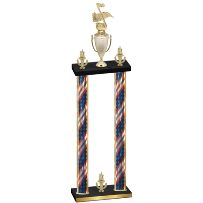 Double Flag USA Victory Music Trophy