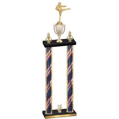 Double Flag USA Year Karate Trophy