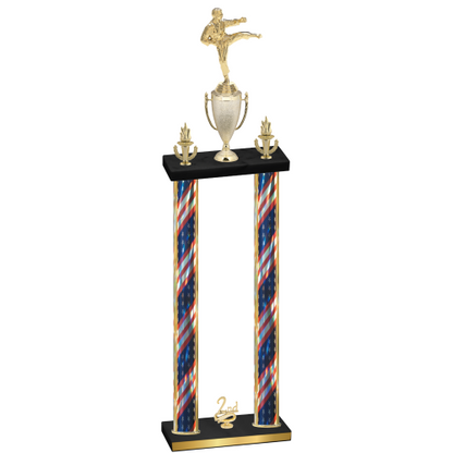 Double Flag USA Second Place Karate Trophy