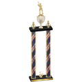 Double Flag USA Second Place Baseball Trophy