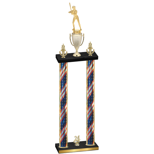 Double Flag USA Year Softball Trophy
