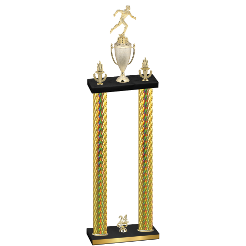 Double Gold Carbon Fiber Year Running Trophy