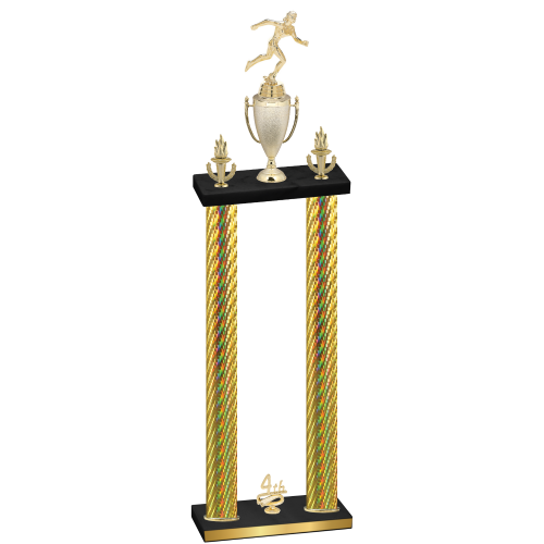 Double Gold Carbon Fiber Fourth Place Running Trophy