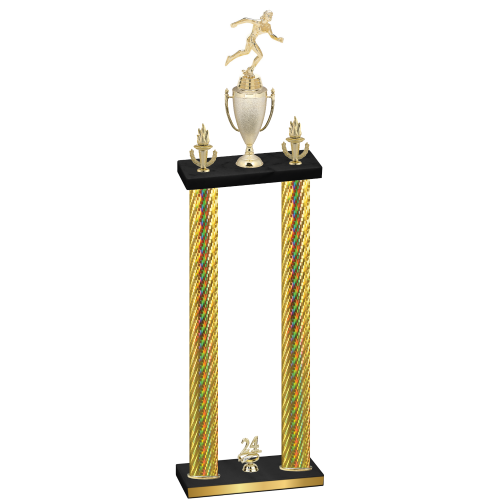 Double Gold Carbon Fiber Year Running Trophy