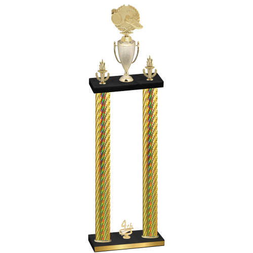 Double Gold Carbon Fiber Fourth Place Running Trophy