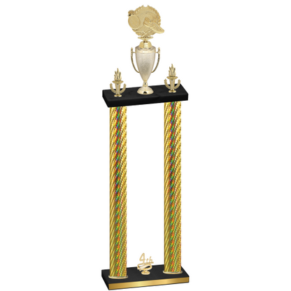 Double Gold Carbon Fiber Fourth Place Running Trophy