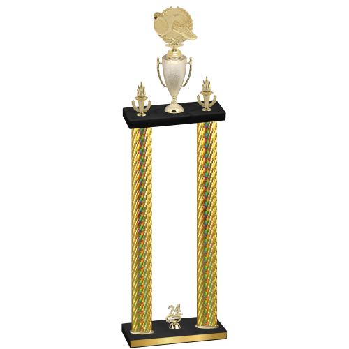 Double Gold Carbon Fiber Year Running Trophy