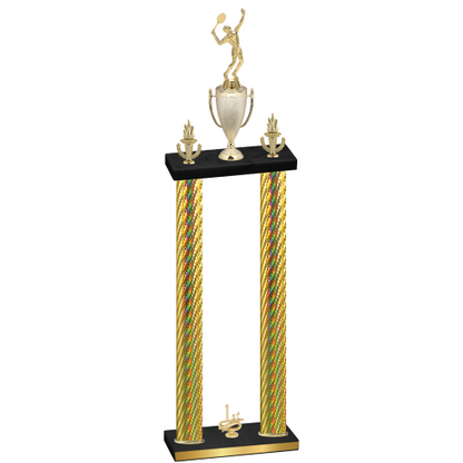 Double Gold Carbon Fiber First Place Tennis Trophy