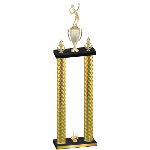 Double Gold Carbon Fiber First Place Tennis Trophy