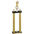 Double Gold Carbon Fiber Third Place Football Trophy