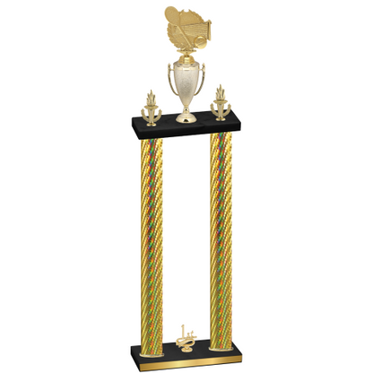 Double Gold Carbon Fiber First Place Tennis Trophy