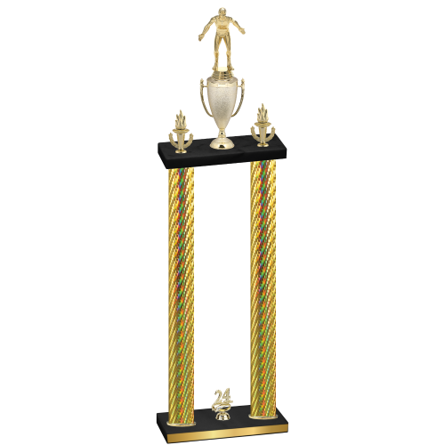 Double Gold Carbon Fiber Year Wrestling Trophy