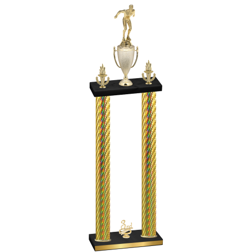 Double Gold Carbon Fiber Third Place Swimming Trophy
