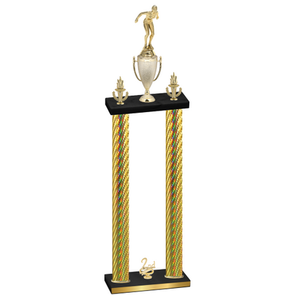 Double Gold Carbon Fiber Second Place Tennis Trophy