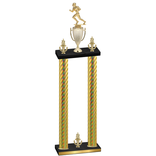 Double Gold Carbon Fiber Victory Football Trophy