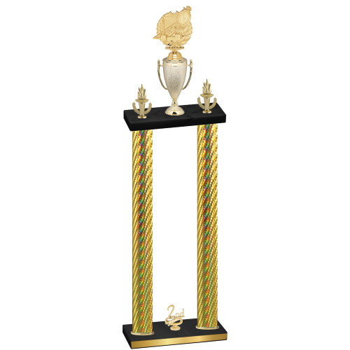 Double Gold Carbon Fiber Second Place Swimming Trophy