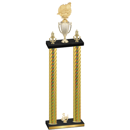 Double Gold Carbon Fiber Third Place Swimming Trophy