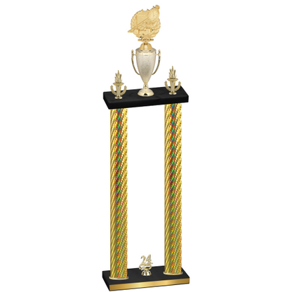 Double Gold Carbon Fiber Year Swimming Trophy