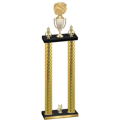 Double Gold Carbon Fiber Year Cheerleading Trophy