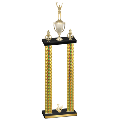 Double Gold Carbon Fiber Second Place Victory Trophy
