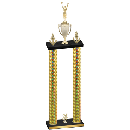 Double Gold Carbon Fiber Year Victory Trophy