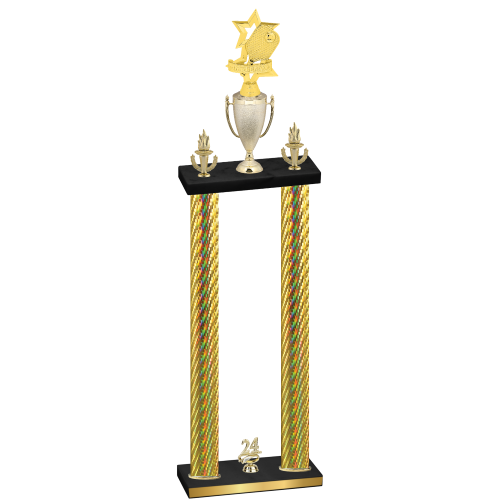 Double Gold Carbon Fiber Year Pickleball Trophy