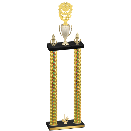 Double Gold Carbon Fiber First Place Pickleball Trophy