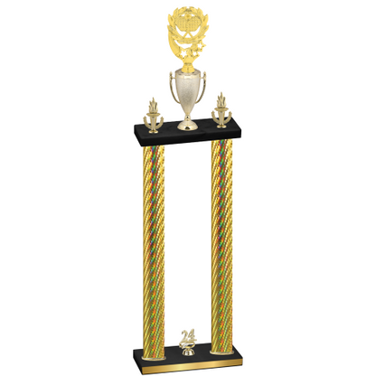 Double Gold Carbon Fiber Year Pickleball Trophy