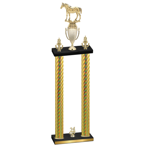 Double Gold Carbon Fiber Year Horses Trophy