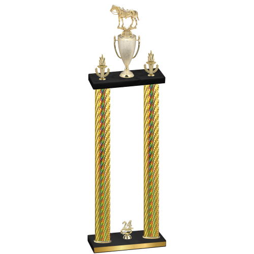 Double Gold Carbon Fiber Year Horses Trophy