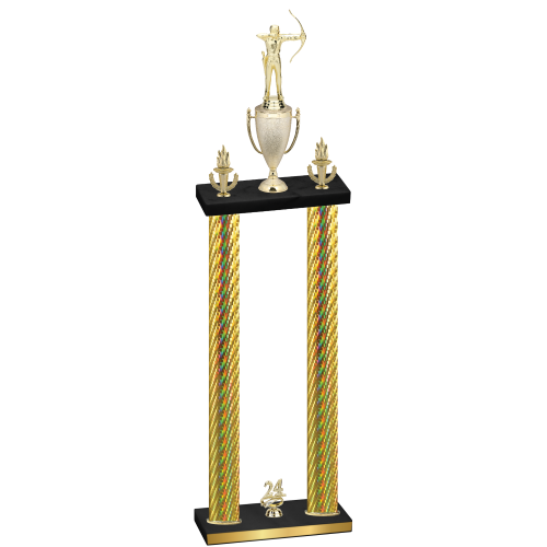 Double Gold Carbon Fiber Year Archery Trophy