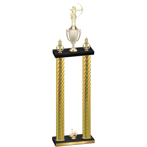Double Gold Carbon Fiber First Place Archery Trophy