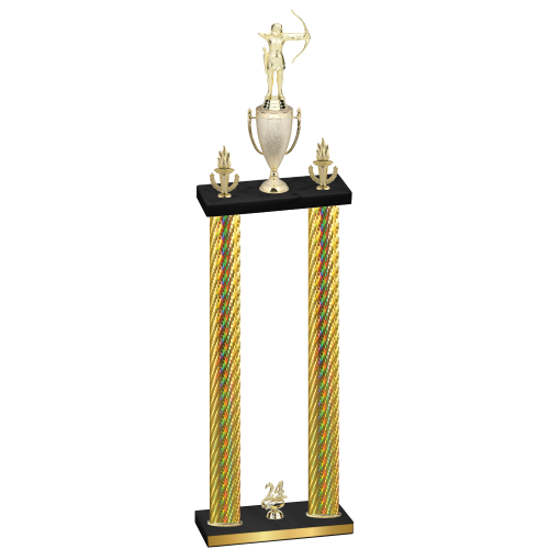 Double Gold Carbon Fiber Year Archery Trophy