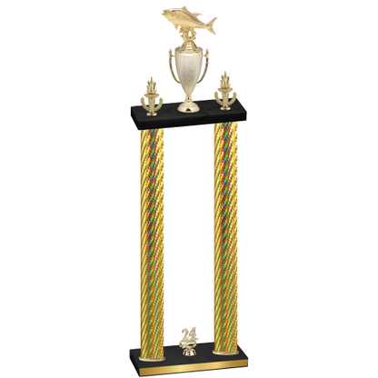 Double Gold Carbon Fiber Year Fishing Trophy