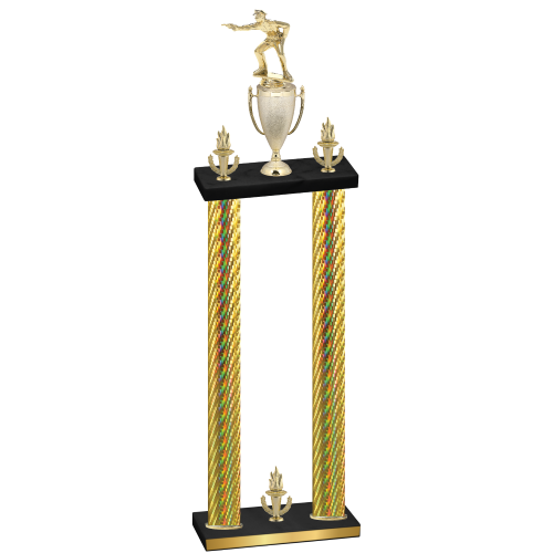 Double Gold Carbon Fiber Victory Shooter Trophy