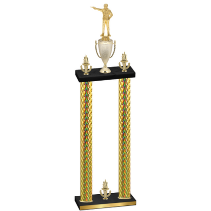 Double Gold Carbon Fiber Victory Shooter Trophy