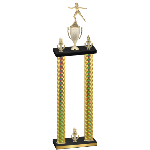 Double Gold Carbon Fiber Victory Skater Trophy
