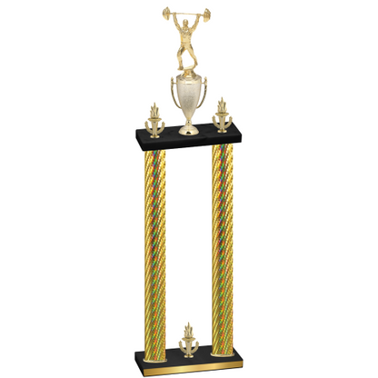 Double Gold Carbon Fiber Victory Weights Trophy
